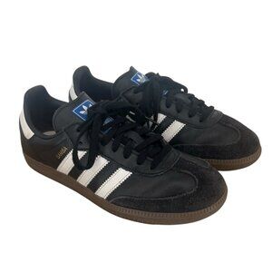 Adidas Samba OG J Athletic Sneakers In Black/White/Gums Unisex Size 4.5 (IE3676)